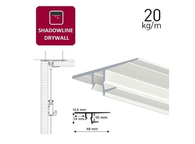 Shadowline Drywall профиль белый 250 см (для гипсокартона)